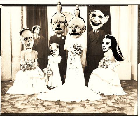 vinatge wedding party photo collage