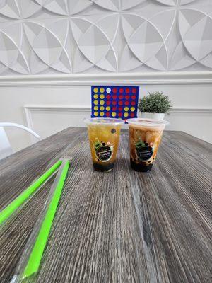 Peace tea boba and brown sugar boba