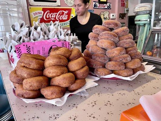 "Lakeside Donuts" - both Plain and Cinnamon-Sugar