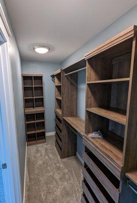 Custom Shelving in Master Bedroom Closet