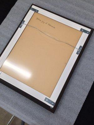 Fine art framing: Pastel refitting with "Museum Glass" and plexi-glass backing to see signature.
