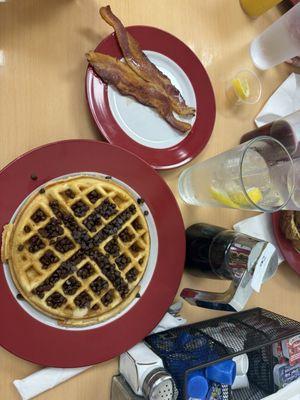 Belgian waffle with chocolate chips