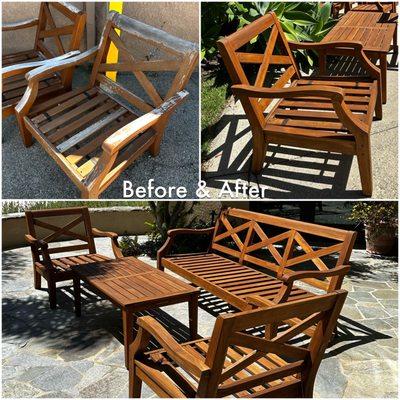 Teak cleaning and sealing restoration