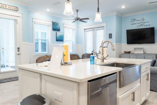 Open concept kitchen and living area