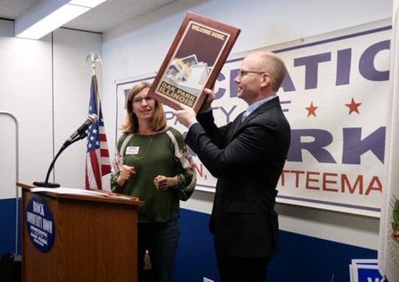 Eileen Lynch and Don Harmon.