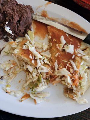 Half eaten pupusa. Yumm