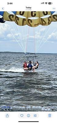 Getting dunked with Panama City Parasailing