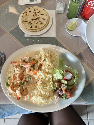 Camarones a la crema