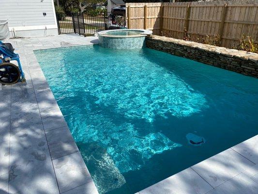 Our beautifully clean pool! Courtesy of Lotus Luxury Pool & Spa.