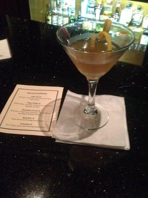 Bourbon Crush~ Bourbon,triple sec, Luxardo, fresh lemon, & black walnut bitters -$8.00