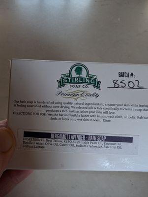 Fantastic soap from Morgan's She Shed in Burlington