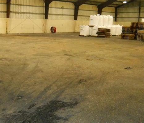Warehouse water damage after