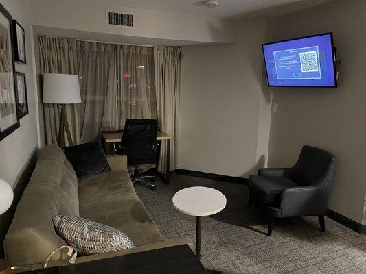 Living room in 2 bedroom suite