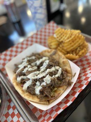 Beef lamb gyro.