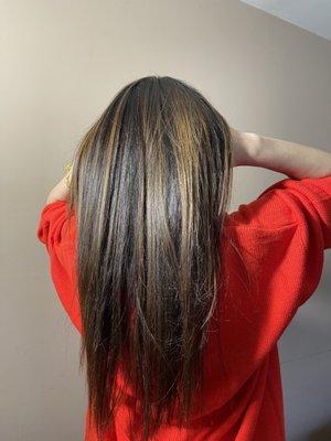 The new hair I got. I wanted copper/caramel color so the colorist toned it from my previous blonde to this. Not. blonde anymore