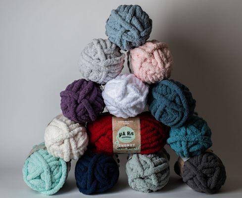 Few of our Chunky Knit Yarn Colors. Lion Brand Yarn.