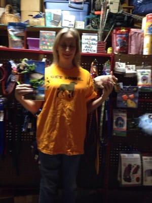 I carry a good supply of pet products for your cats, dogs & fish. I do have a few reptile and small animal supplies too.