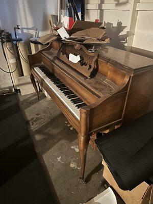 Before (disposed of the whole piano for us!)