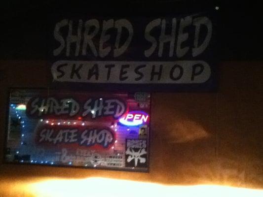 A night time pic of the shred shed