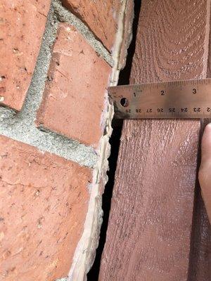 Chimney pulling away from the home structure