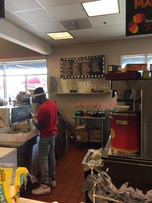 Mid-city snowballs inside of Rouses (And has an outdoor walk-up window)