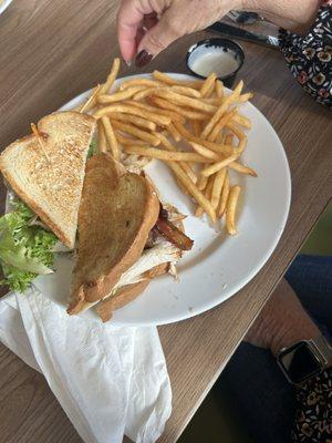 Turkey avocado BLT with fries