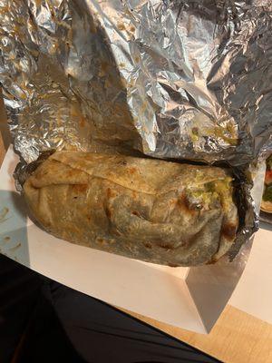 Didn't drain enough of the juices. Messy burrito. Meat Burrito