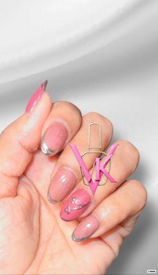 Acrylic Gel Nail with Custom Design