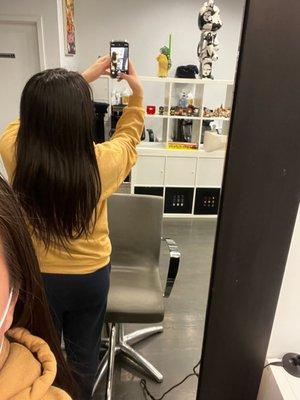 before my hair cut and my ends are ratty