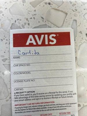 Avis Rent A Car