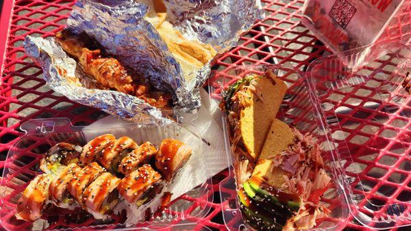 Tiger Roll and Crab Tacos