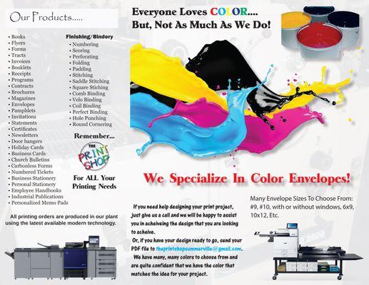 Here is a tri-fold promotional pamphlet to let the public know what we offer.