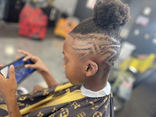 High Fade with Design