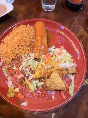 Two tacos and one enchilada