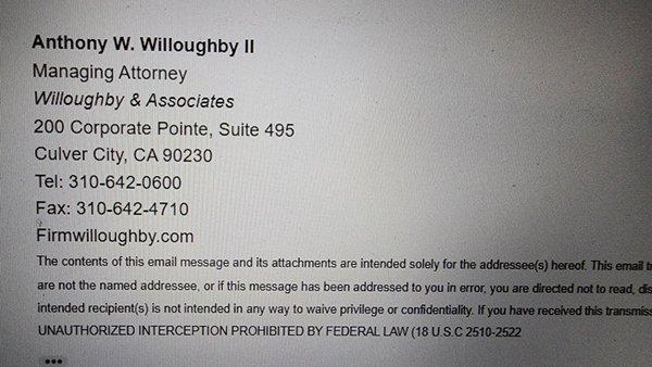 Anthony's contact information.