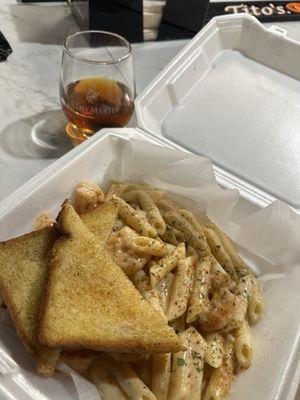 Shrimp Pasta & $5 Hennessy Shot