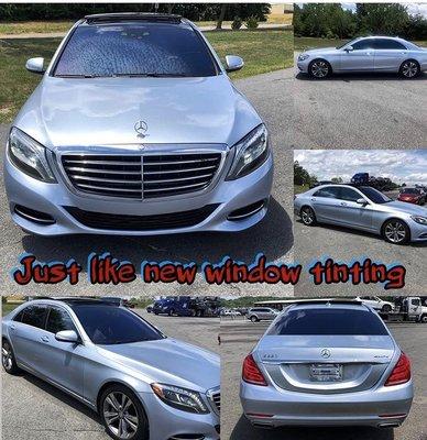 5% on side windows 20% on front windshield