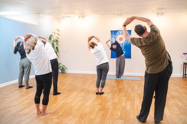 Students taking class.