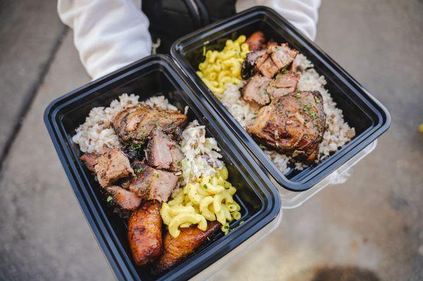 Jerk chicken & pork plates