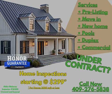 Home inspection flyer