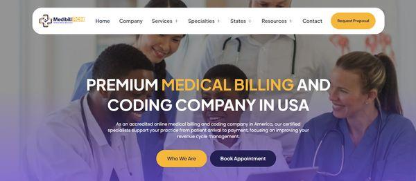 Medibll RCM Web Landing Page