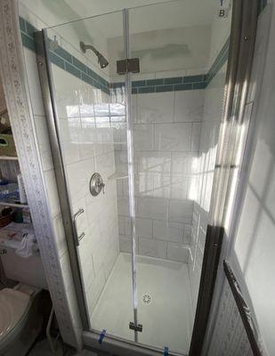 shower replacement and new glass door