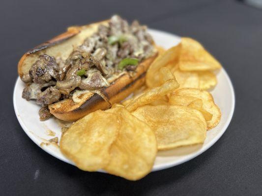 Ribeye Cheesesteak with House Cut Potato Chips