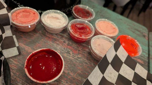 Family feast of sauces!