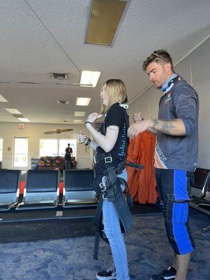 Making sure equipment is in place