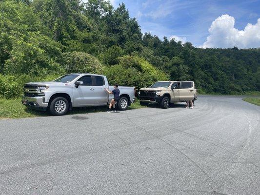 My husband Silver truck and his friends Tan truck they both got done there.