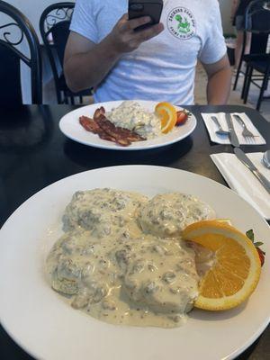 Full plate of biscuits and gravy