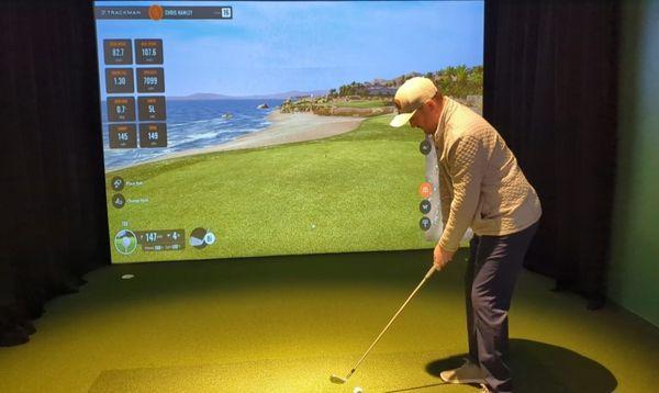 Trackman golf simulator room
