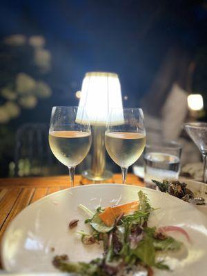 Wine And The Local Lettuces Salad.