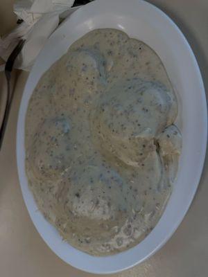 Full order of biscuits and gravy.